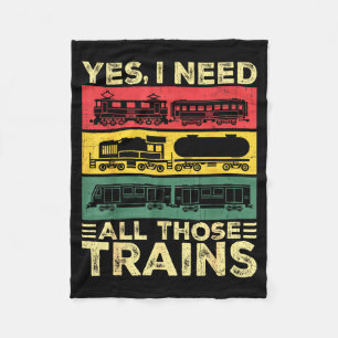 Cool Train Model Funny Train Railroad  Fleece Blanket