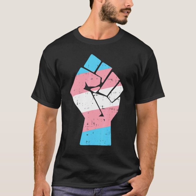 Cool Transgender Fist Pride Rights  Lgbt Transexua T-Shirt (Front)