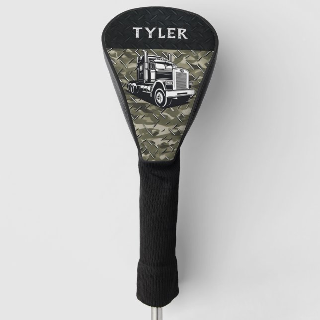 Cool Transport Truck Name Equipment Camo Golf Head Cover (Front)