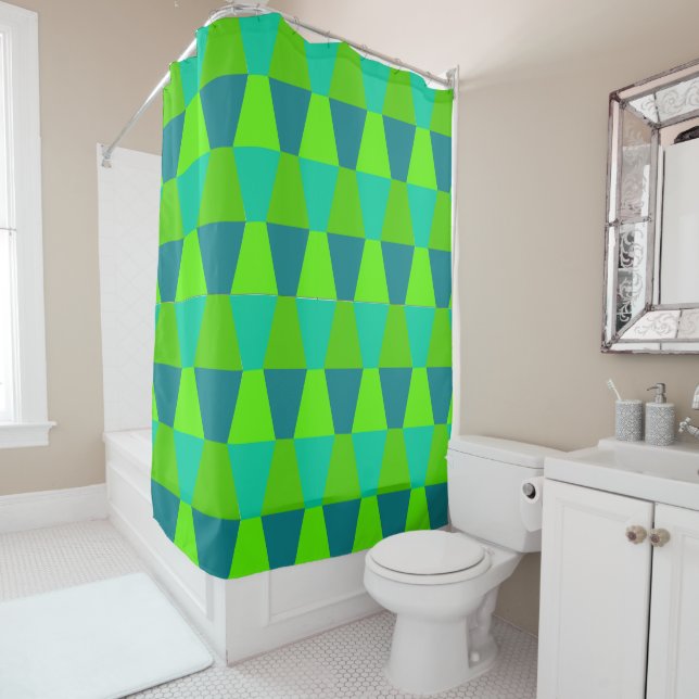 Cool Trapezoids  Shower Curtain (In Situ)