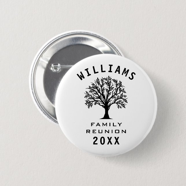 Cool Tree Family Reunion Summer Vacation Road Trip 6 Cm Round Badge (Front & Back)