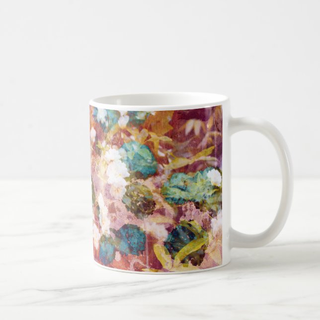 Cool, trendy art of romantic flower pattern coffee mug (Right)