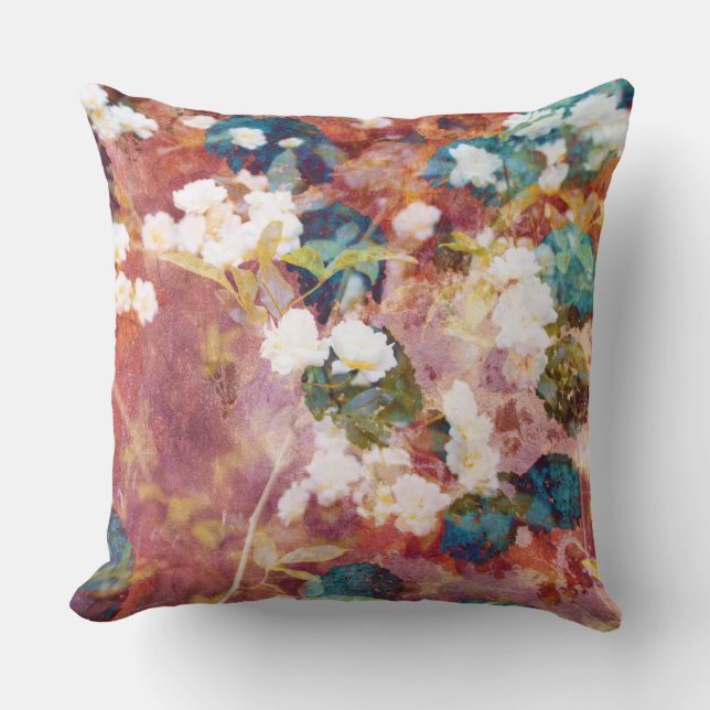 Cool, trendy art of romantic flower pattern cushion (Front)
