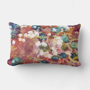 Cool, trendy art of romantic flower pattern lumbar cushion