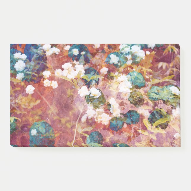 Cool, trendy art of romantic flower pattern post-it notes (Front)