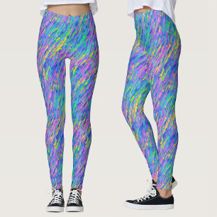 Cool Trendy Artsy Abstract Colourful Rainbow Paint Leggings