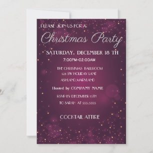 Cool, Trendy, Beautiful, Purple Christmas Invitation