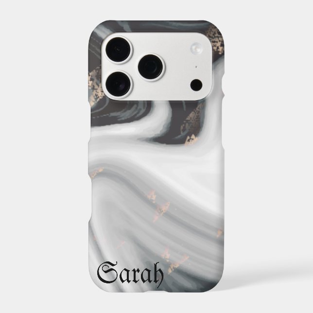 Cool Trendy Black Marble Case-Mate iPhone Case (Back)