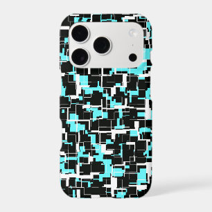 Cool Trendy Black White Blue Pattern