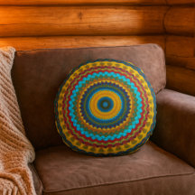  Cool Trendy Blue Red Yellow Mandala Tribal Ethnic