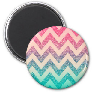 Cool Trendy Chevron Zigzag ,Ombre Glitter Magnet