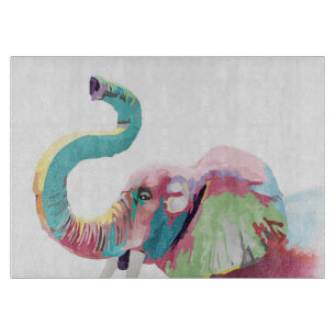 Cool Trendy Colourful Elephant Cutting Board