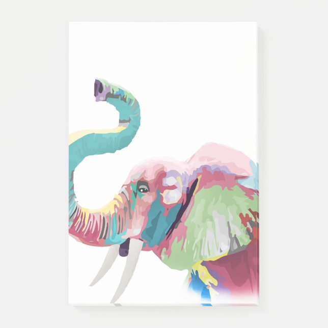 Cool Trendy Colourful Elephant  Post-it Notes (Front)