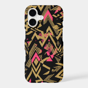 Cool trendy faux gold glitter geometric pattern