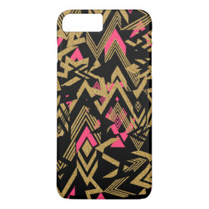 Cool trendy faux gold glitter geometric pattern Case-Mate iPhone case