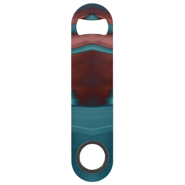 Cool, trendy futuristic artwork in red and blue (Front)