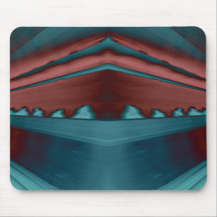 Cool, trendy futuristic artwork in red and blue mouse pad