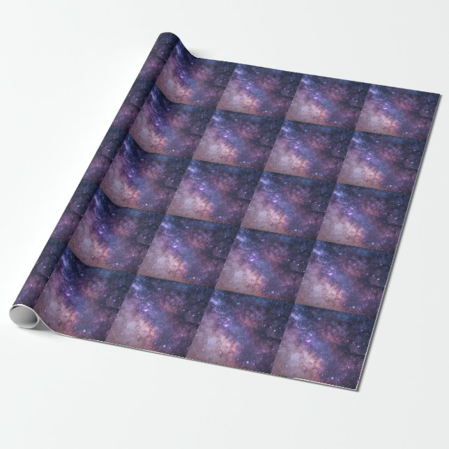 Cool Trendy Galaxy Wrapping Paper (Unrolled)
