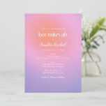 Cool Trendy Gradient Pink Purple Bat Mitzvah Invitation<br><div class="desc">Cool Trendy Gradient Pink Purple Bat Mitzvah Invitation</div>