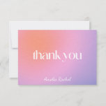 Cool Trendy Gradient Purple Bat Mitzvah Custom Thank You Card<br><div class="desc">Cool Trendy Gradient Pink Purple Bat Mitzvah Custom Thank You Card</div>