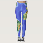 Cool trendy map of the world pattern leggings<br><div class="desc">Modern cool trendy map of the world,  the earth,   pattern legging.</div>