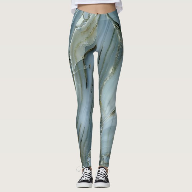 Cool Trendy Marble Pattern Leggings (Front)