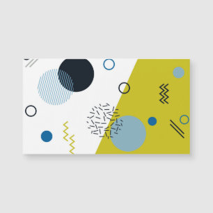 Cool, trendy, modern, Memphis green blue geometric