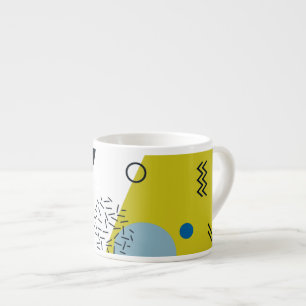 Cool, trendy, modern, Memphis green blue geometric Espresso Cup