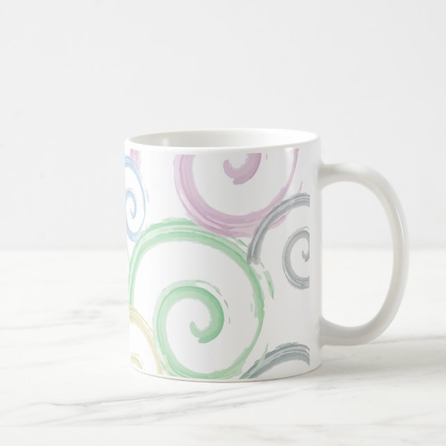 Cool, trendy, modern wave water colour brushes coffee mug (Right)