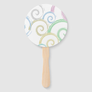 Cool, trendy, modern wave water colour brushes hand fan