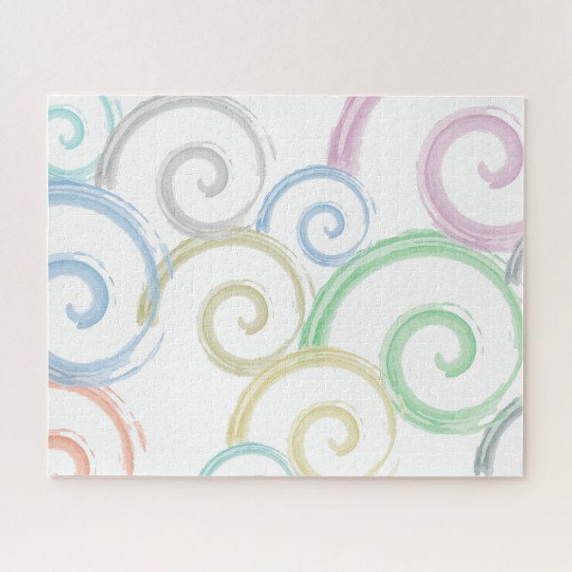 Cool, trendy, modern wave water colour brushes jigsaw puzzle (Horizontal)