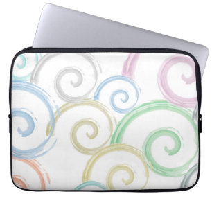 Cool, trendy, modern wave water colour brushes laptop sleeve