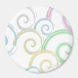 Cool, trendy, modern wave water colour brushes magnet