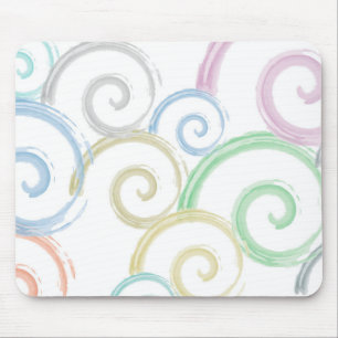 Cool, trendy, modern wave water colour brushes mouse pad