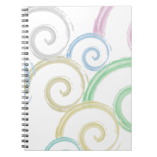 Cool, trendy, modern wave water colour brushes notebook