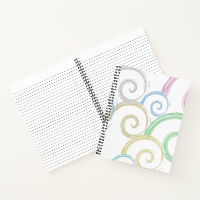 Cool, trendy, modern wave water colour brushes notebook (Inside)