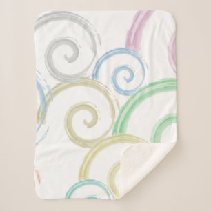 Cool, trendy, modern wave water colour brushes sherpa blanket