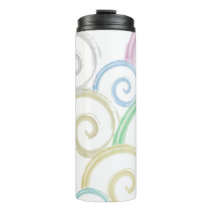 Cool, trendy, modern wave water colour brushes thermal tumbler