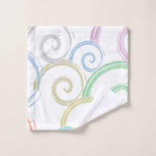 Cool, trendy, modern wave water colour brushes wash cloth