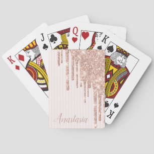 Cool Trendy Pink Glitter Playing Cards