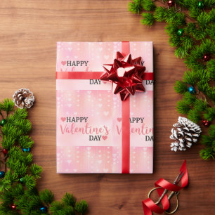 Cool Trendy Pink Valentine"s day Wrapping Paper