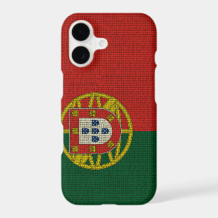 Cool trendy Portugal flag burlap texture