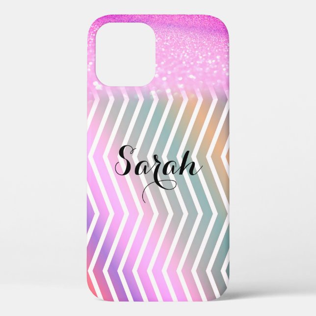 Cool Trendy Purple Glitter Case-Mate iPhone Case (Back)