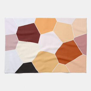 Cool Trendy Red Orange Yellow Pattern Tea Towel