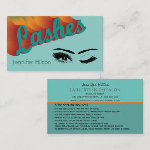 Cool trendy retro colourful lashes after care business card