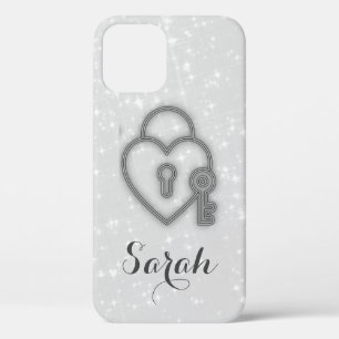 Cool Trendy Silver Heart Case-Mate iPhone Case