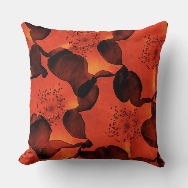 Cool, trendy, unique digital art of flower pattern cushion (Front)