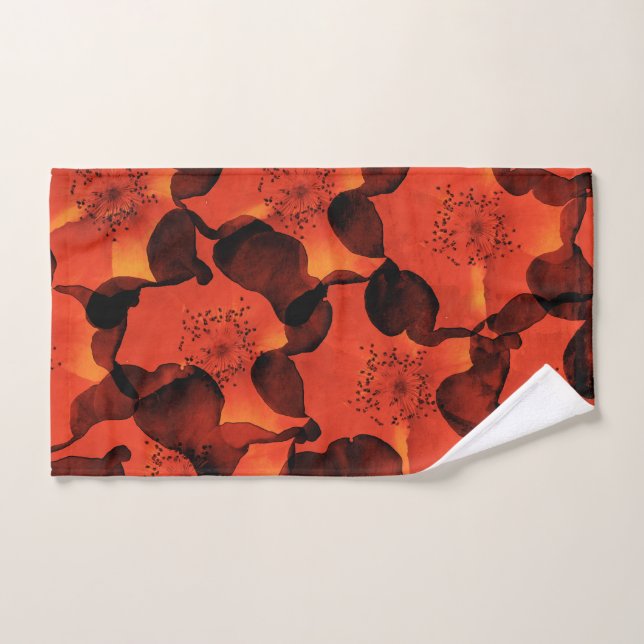Cool, trendy, unique digital art of flower pattern hand towel (Hand Towel)