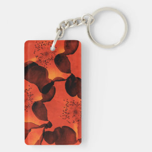 Cool, trendy, unique digital art of flower pattern key ring