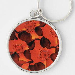 Cool, trendy, unique digital art of flower pattern key ring